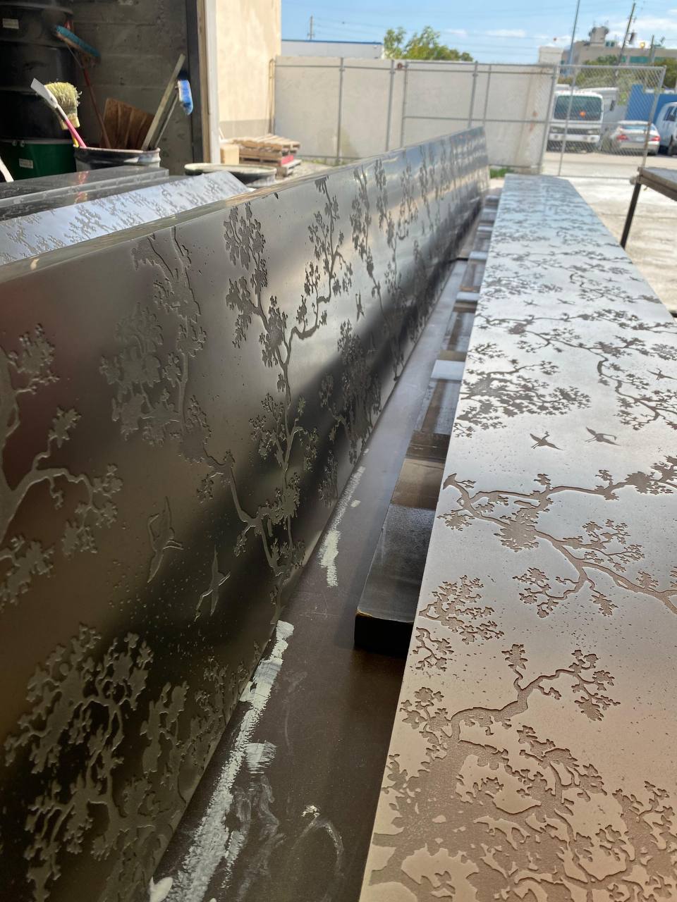 Etched Liquid Metal Wall Panel