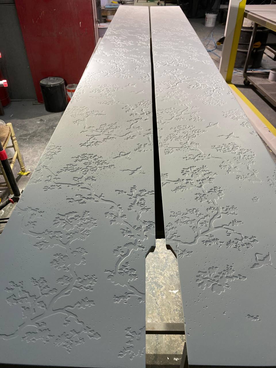 Hand-Etched Botanical Metal Detail