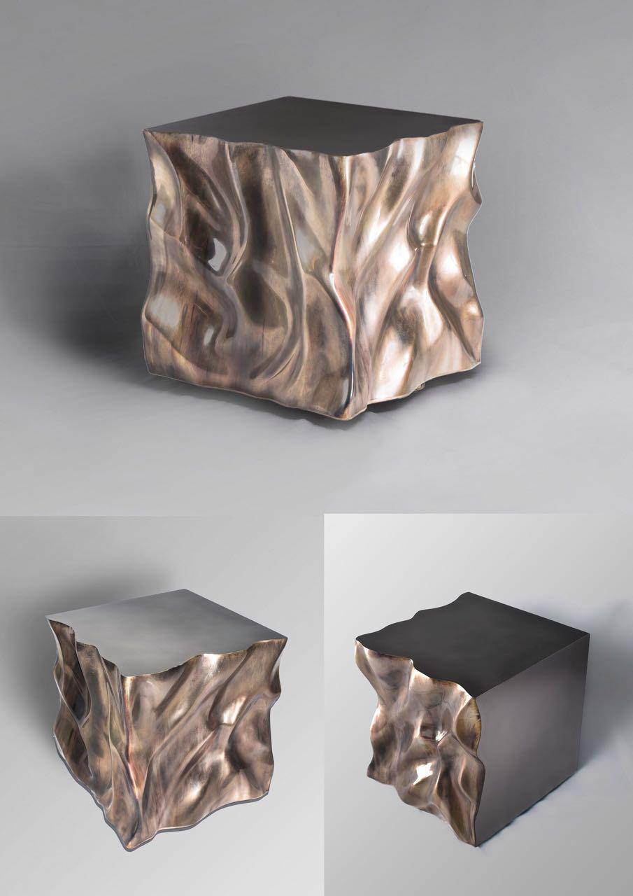 Liquid Metal Sculptural Side Table