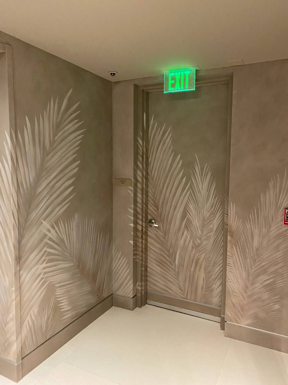 Architectural Plaster Palm Frond Mural